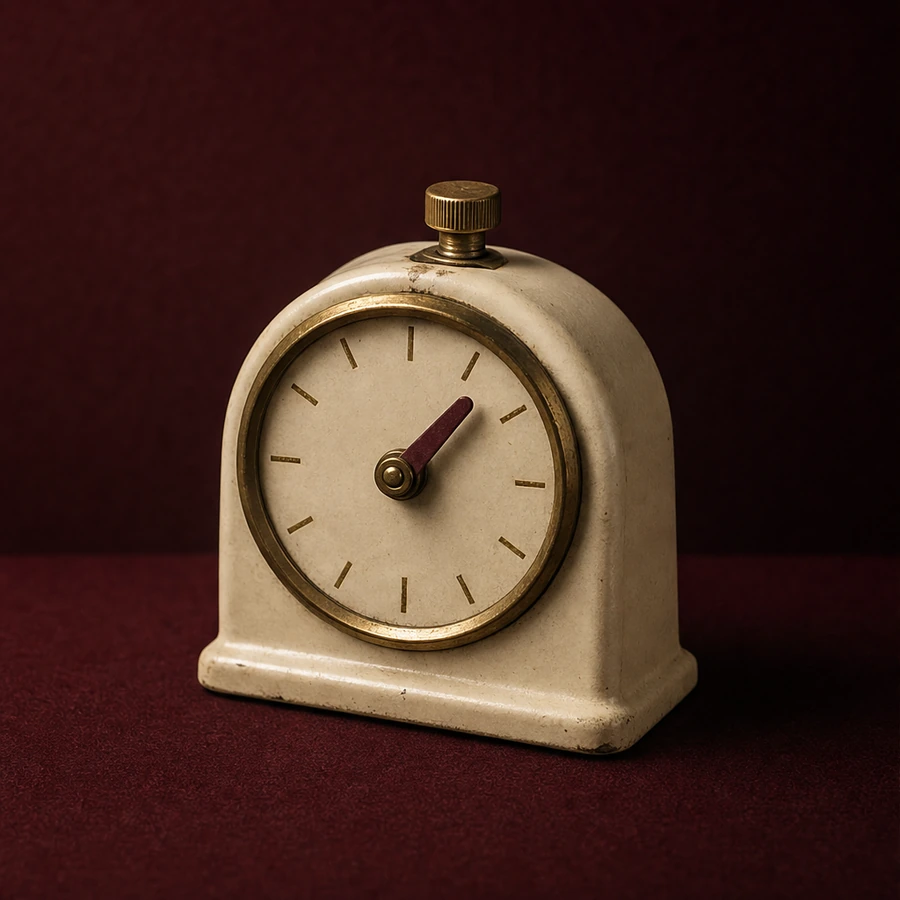 An imagined ivory enamel desk timer: a material metaphor for making room for focus